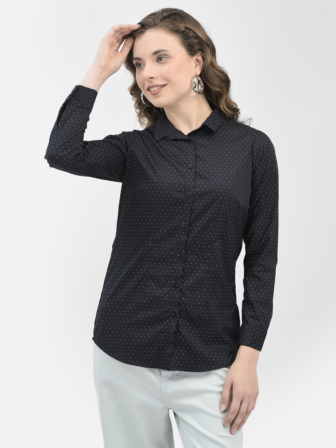 Black Polka Dots Shirt Crimsoune Club