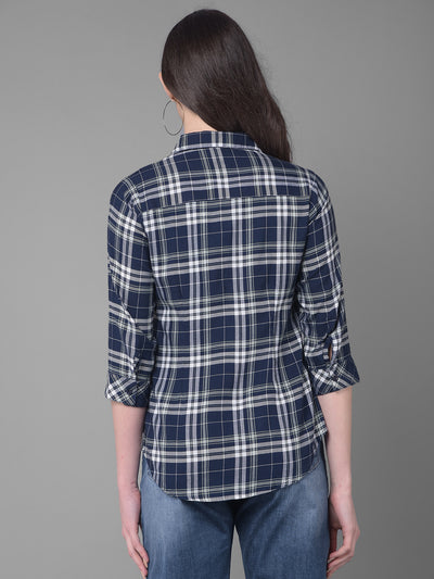 Navy Blue Shirt-Women Shirts-Crimsoune Club