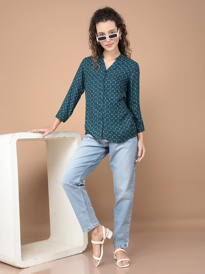 Dark Blue Checked Shirt-Women Shirts-Crimsoune Club