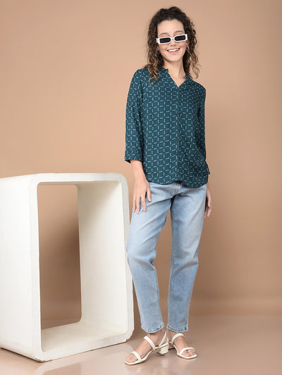 Dark Blue Checked Shirt-Women Shirts-Crimsoune Club