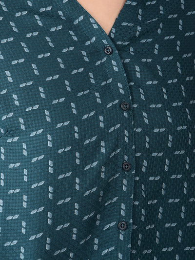 Dark Blue Checked Shirt-Women Shirts-Crimsoune Club