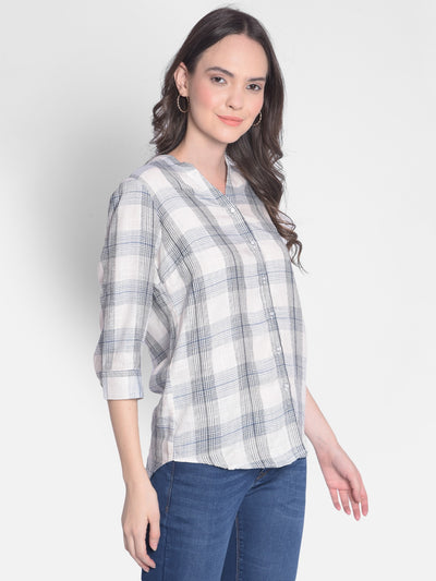 White Checked Shirt-Women Shirts-Crimsoune Club