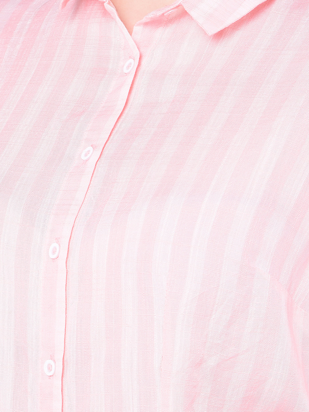 Peach Striped Shirt-Women Shirts-Crimsoune Club