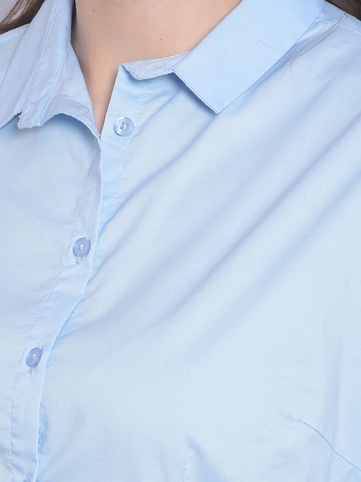 Blue Shirt-Women Shirts-Crimsoune Club