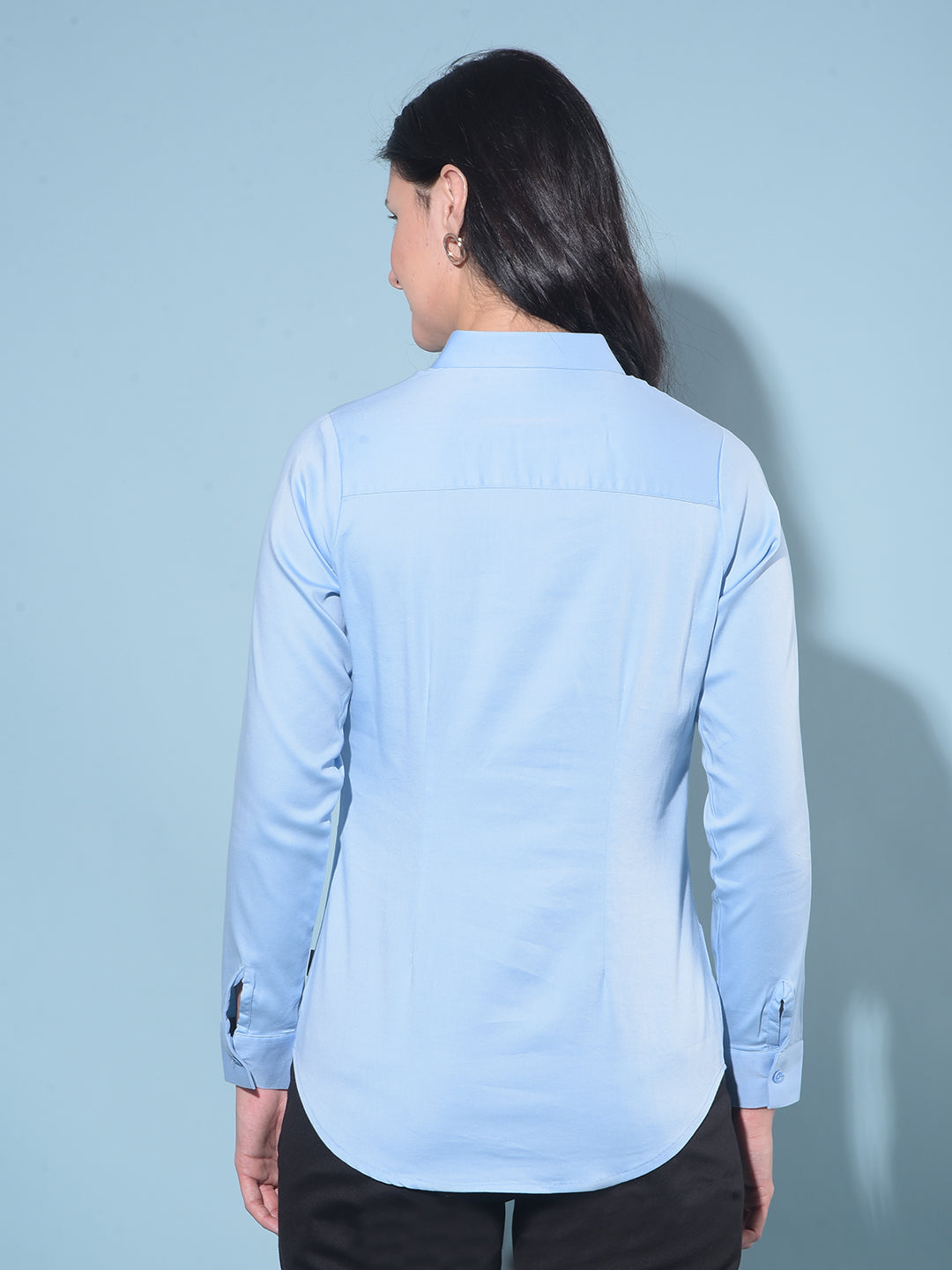 Blue Shirt-Women Shirts-Crimsoune Club