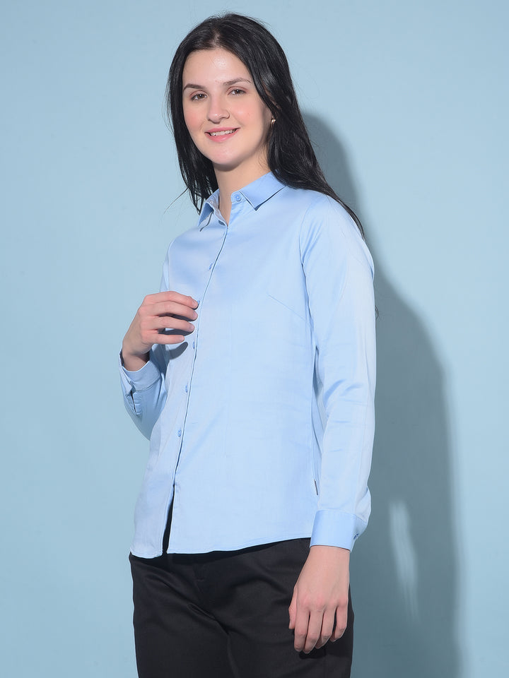 Blue Shirt-Women Shirts-Crimsoune Club