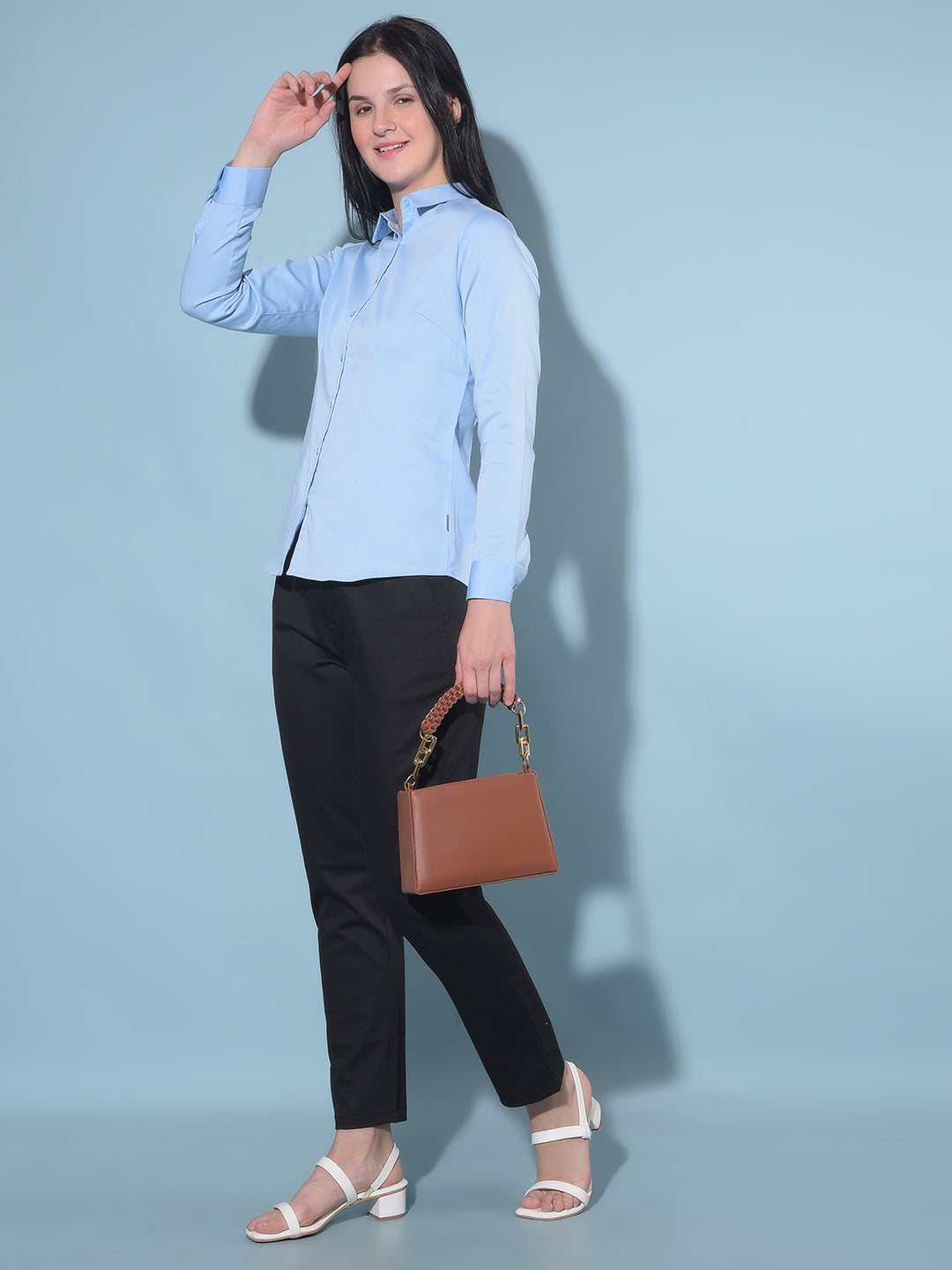 Blue Shirt-Women Shirts-Crimsoune Club