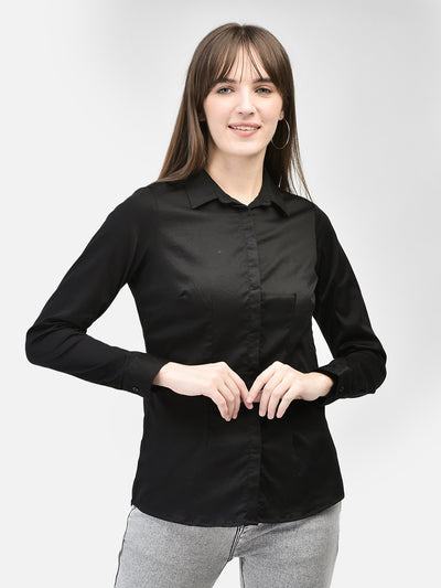 Black Shirt-Women Shirts-Crimsoune Club