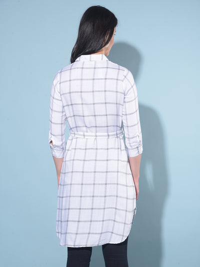 White Checked Shirt-Women Shirts-Crimsoune Club