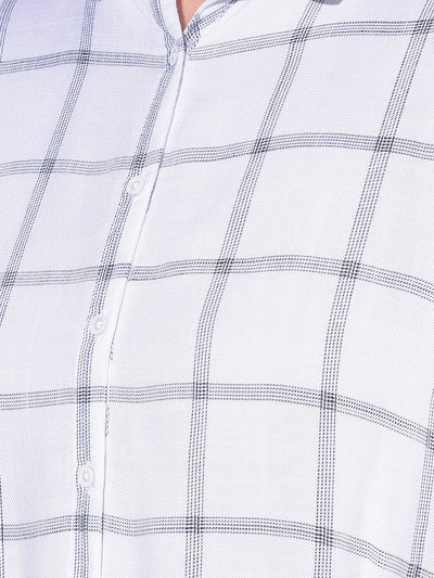 White Checked Shirt-Women Shirts-Crimsoune Club