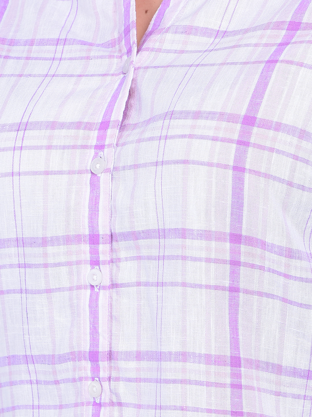 Purple Tartan Check Shirt-Women Shirts-Crimsoune Club