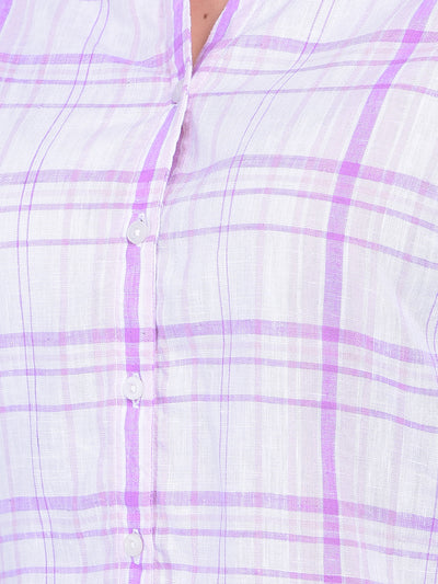 Purple Tartan Check Shirt-Women Shirts-Crimsoune Club