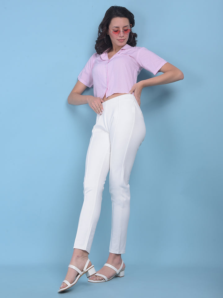 Printed Pink Shirt-Women Shirts-Crimsoune Club
