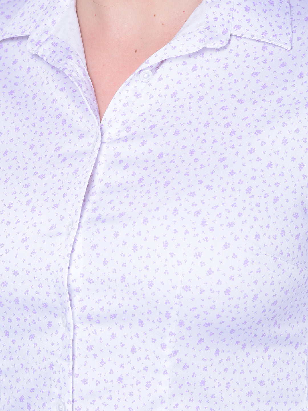 Purple Floral Shirt-Women Shirts-Crimsoune Club