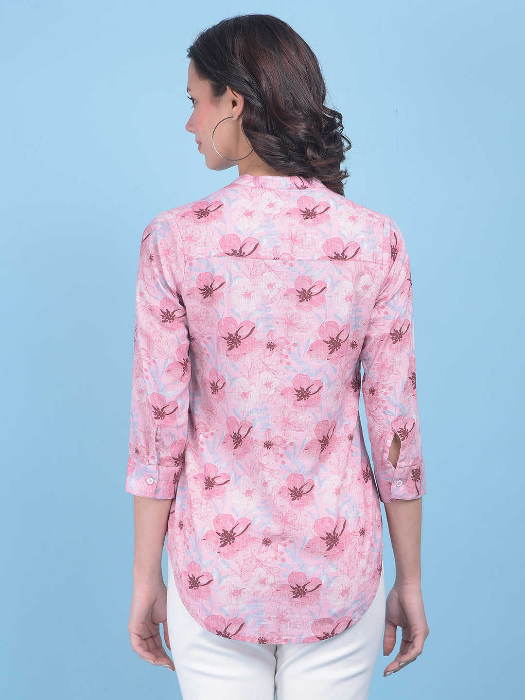 Green Floral Print Shirt-Women Shirts-Crimsoune Club