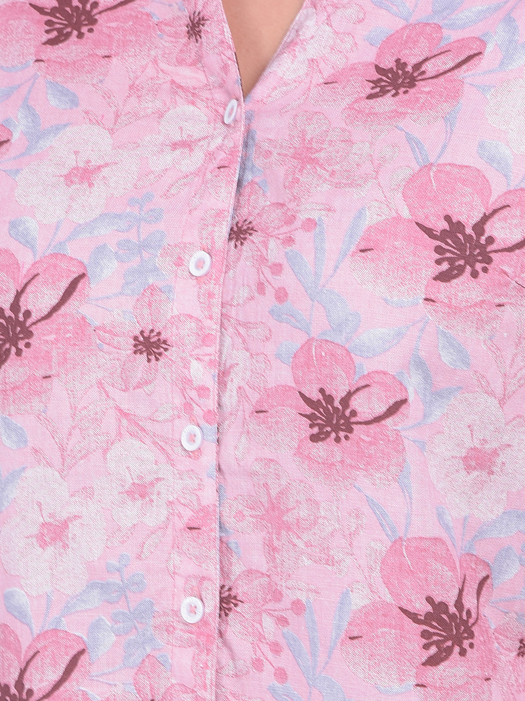 Green Floral Print Shirt-Women Shirts-Crimsoune Club
