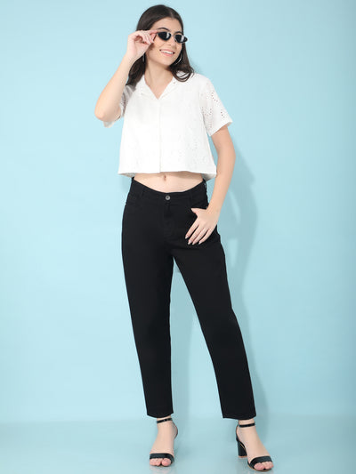 White Embroidered 100% Cotton Shirt-Women Shirts-Crimsoune Club