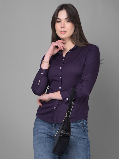 Purple Shirt-Women Shirts-Crimsoune Club