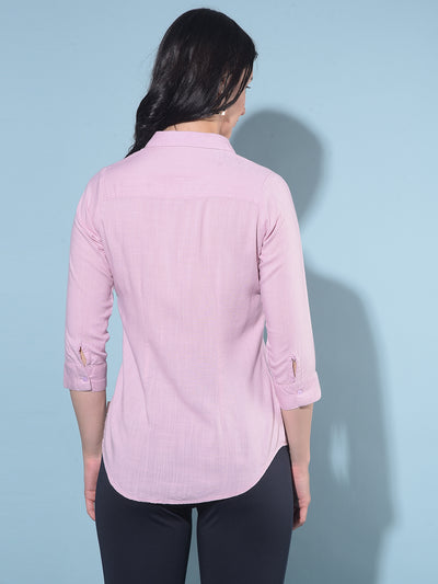 Pink Shirt-Women Shirts-Crimsoune Club