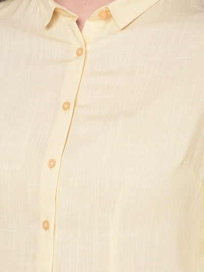 Yellow Printed Shirt-Women Shirts-Crimsoune Club