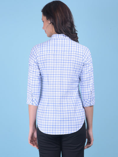 Purple Tartan Check Shirt-Women Shirts-Crimsoune Club