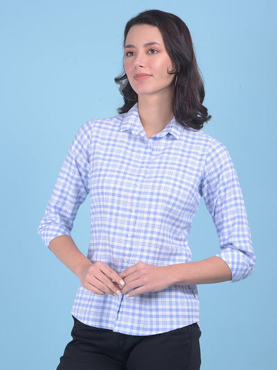 Purple Tartan Check Shirt-Women Shirts-Crimsoune Club