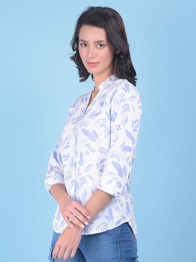 Purple Floral Print Shirt-Women Shirts-Crimsoune Club