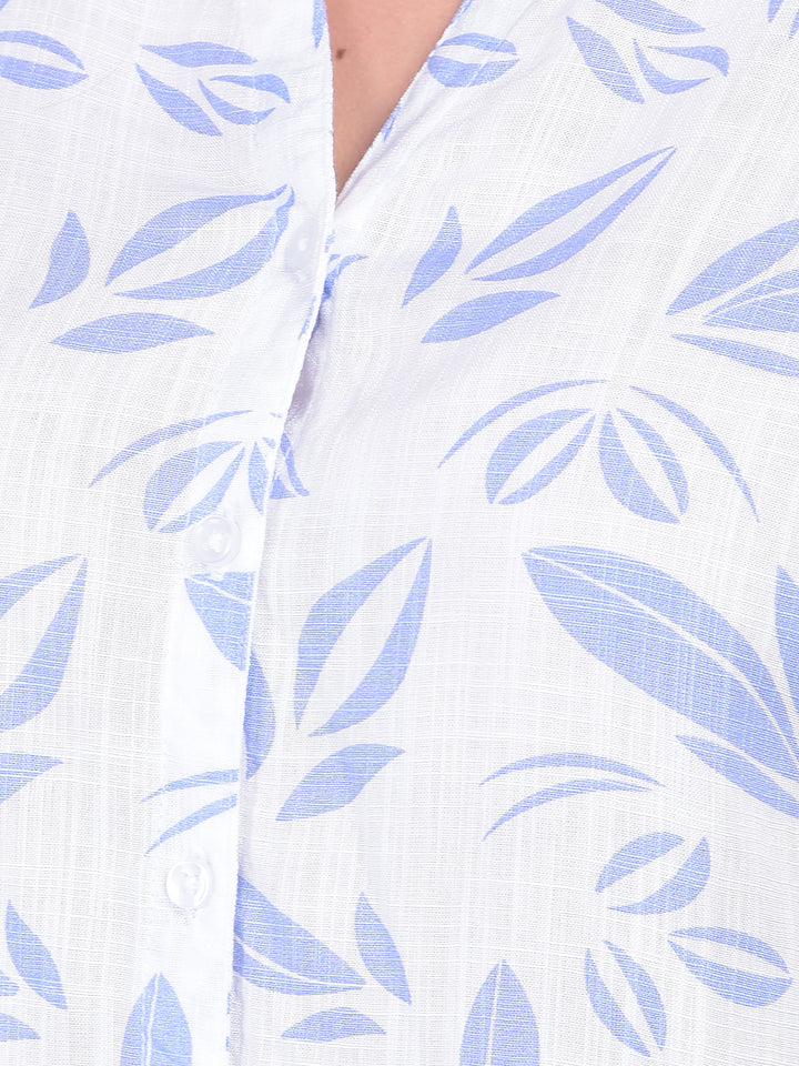 Purple Floral Print Shirt-Women Shirts-Crimsoune Club