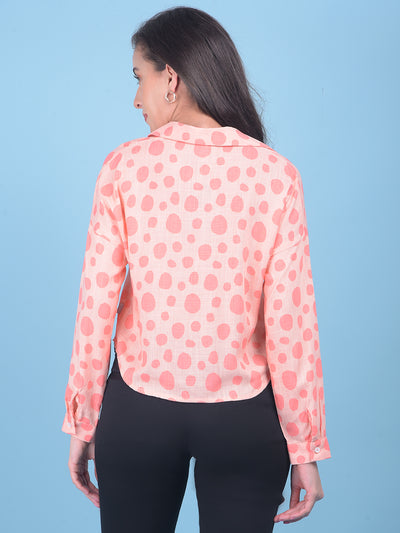 Pink Polka Dot Shirt-Women Shirts-Crimsoune Club