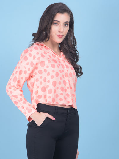 Pink Polka Dot Shirt-Women Shirts-Crimsoune Club