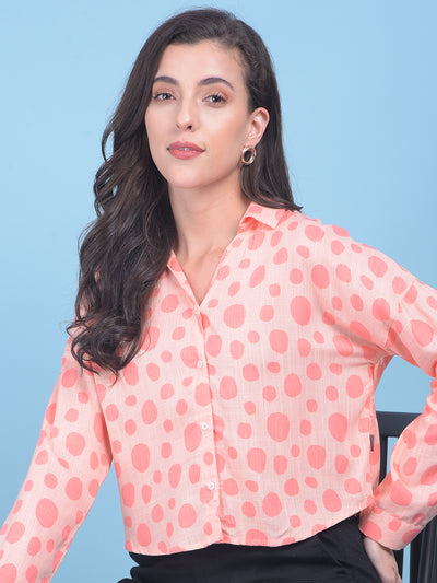 Pink Polka Dot Shirt-Women Shirts-Crimsoune Club