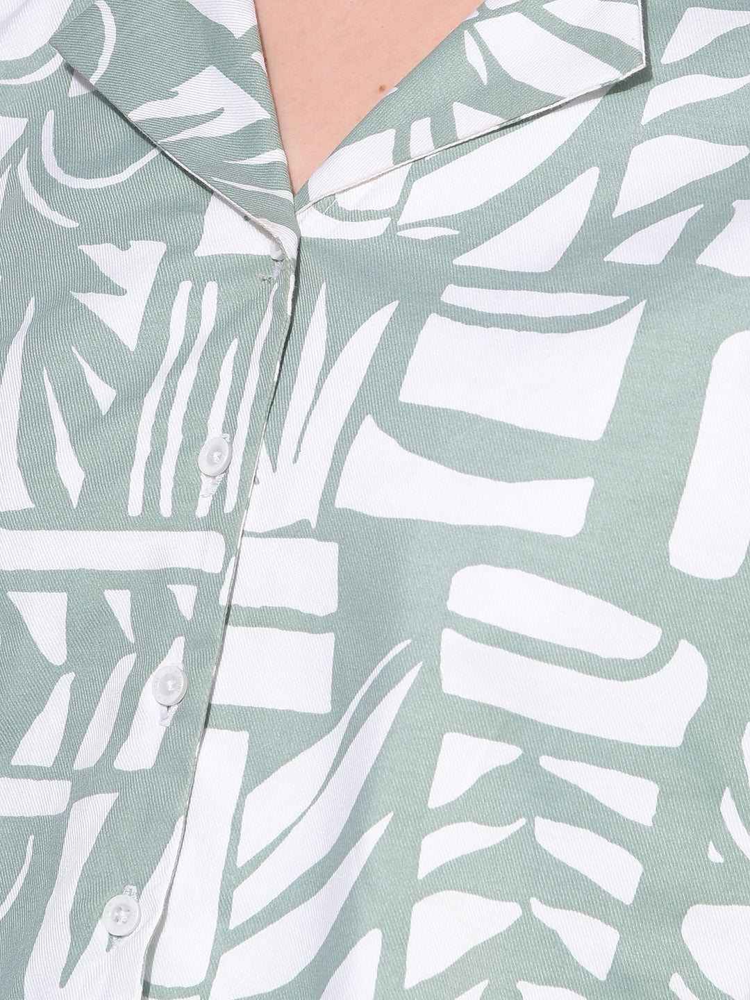 Green 100% Cotton Printed Set Co-Ord-Women Co-ord-Crimsoune Club