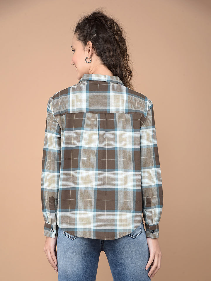Multi-Color Checked 100% Cotton Shirt-Women Shirts-Crimsoune Club