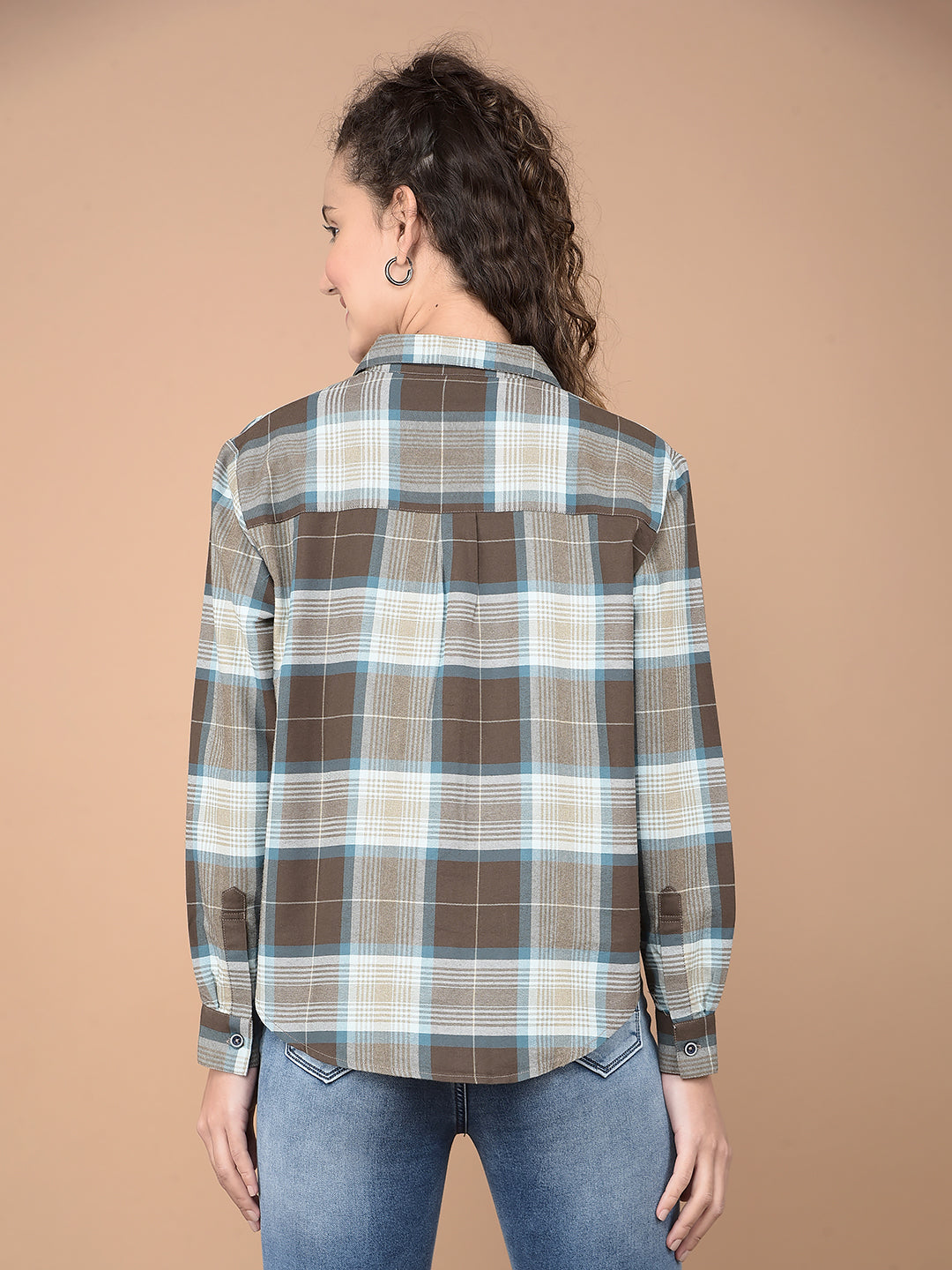 Multi-Color Checked 100% Cotton Shirt-Women Shirts-Crimsoune Club