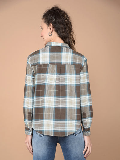 Multi-Color Checked 100% Cotton Shirt-Women Shirts-Crimsoune Club