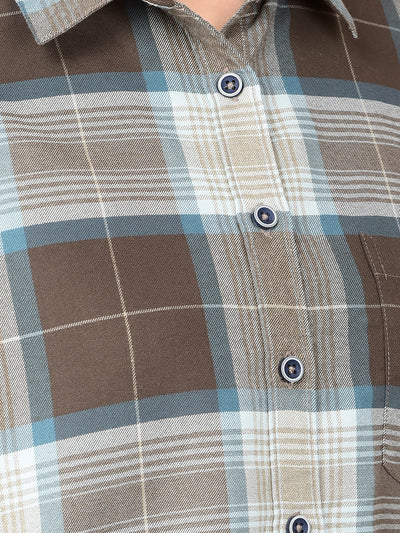 Multi-Color Checked 100% Cotton Shirt-Women Shirts-Crimsoune Club