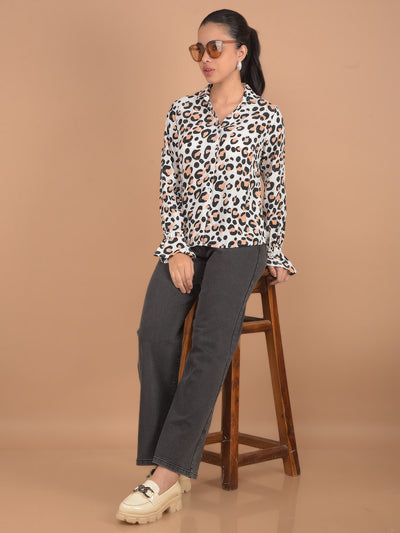 Pink Floral Print Shirt-Women Shirts-Crimsoune Club