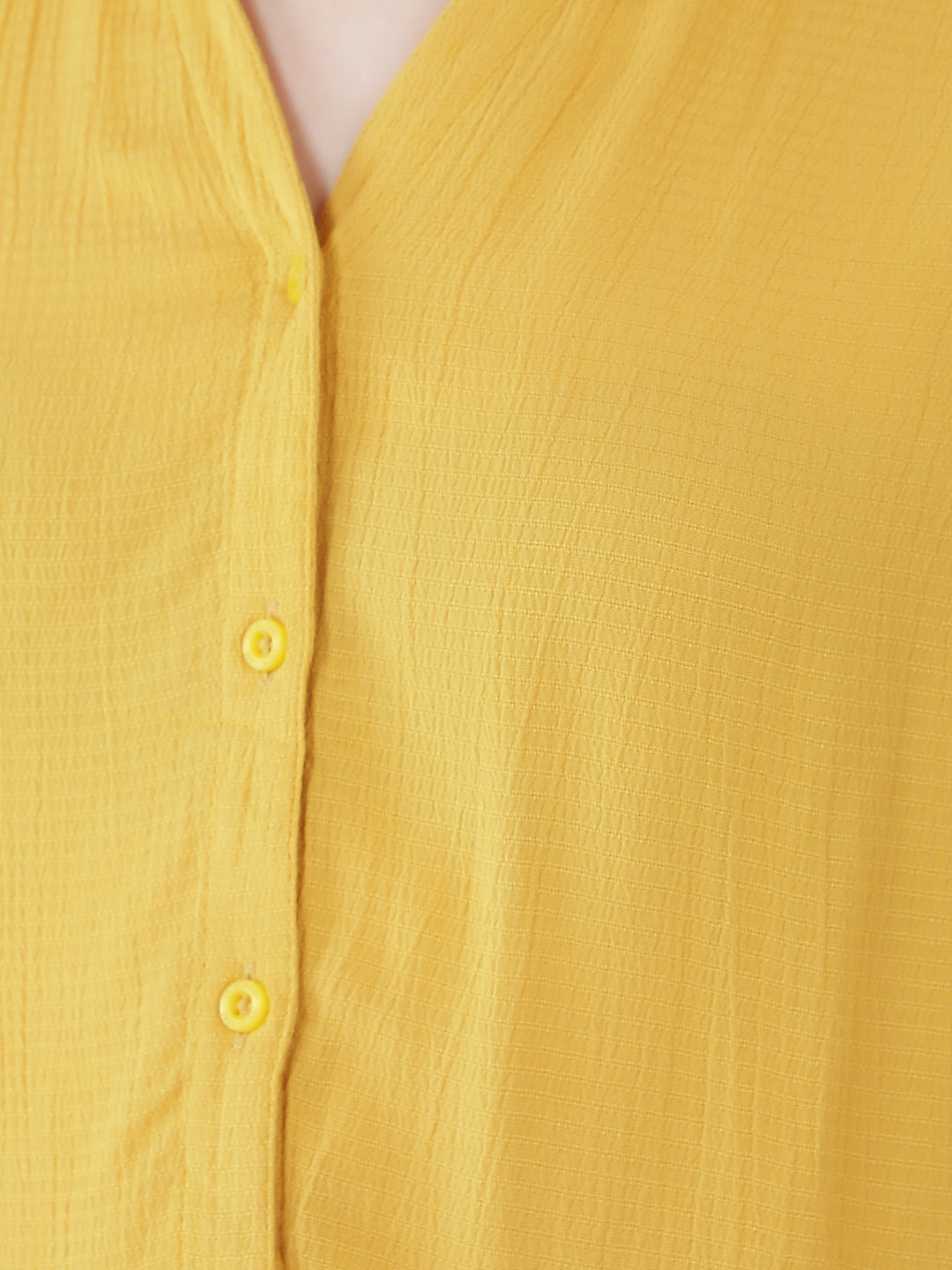 Yellow Jacquard Shirt-Women Shirts-Crimsoune Club