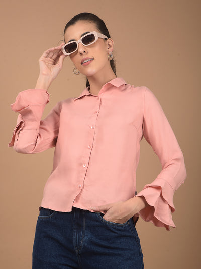 Peach Shirt-Women Shirts-Crimsoune Club