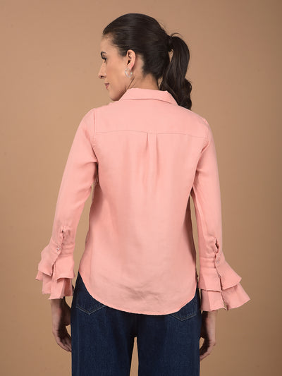 Peach Shirt-Women Shirts-Crimsoune Club