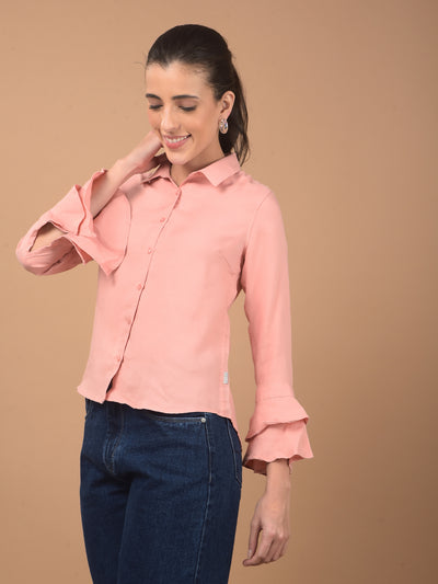 Peach Shirt-Women Shirts-Crimsoune Club