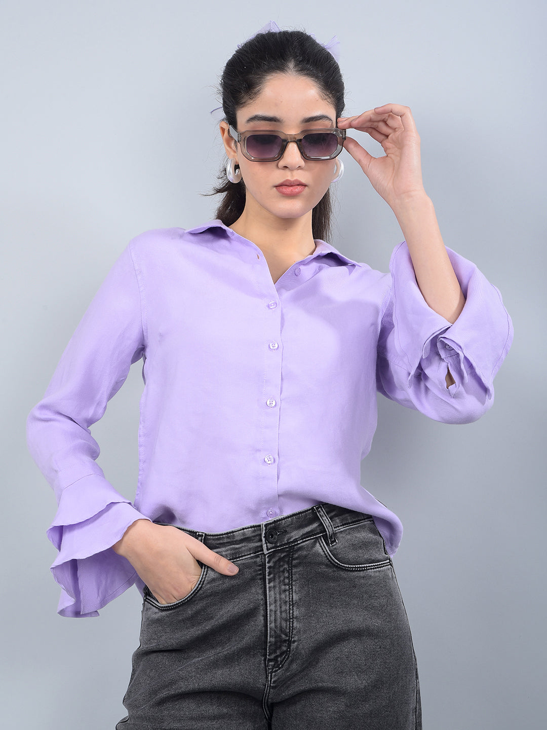 Purple Shirt-Women Shirts-Crimsoune Club