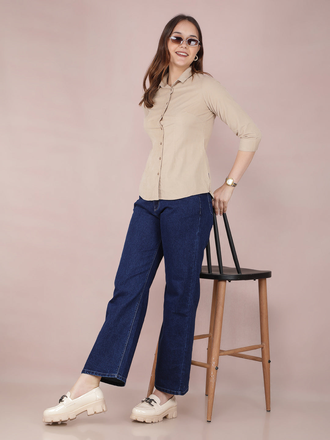 Blue Denim Shirt Light Blue Shirt Beige Chinos Comet Blue Dobby