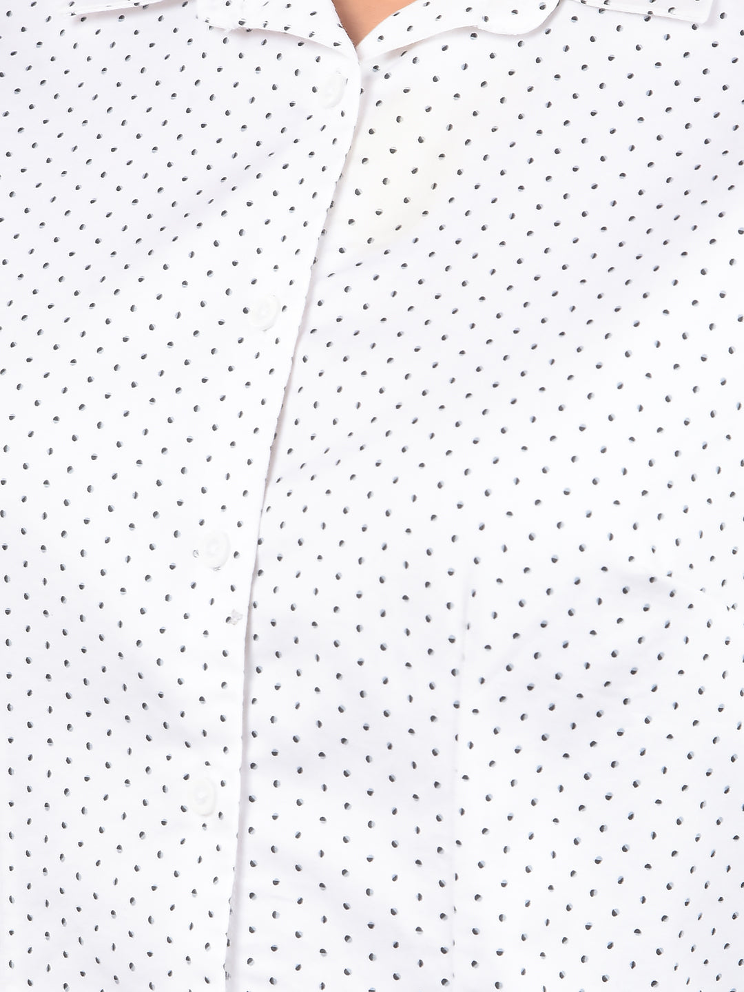 White Floral Print Shirt-Women Shirts-Crimsoune Club