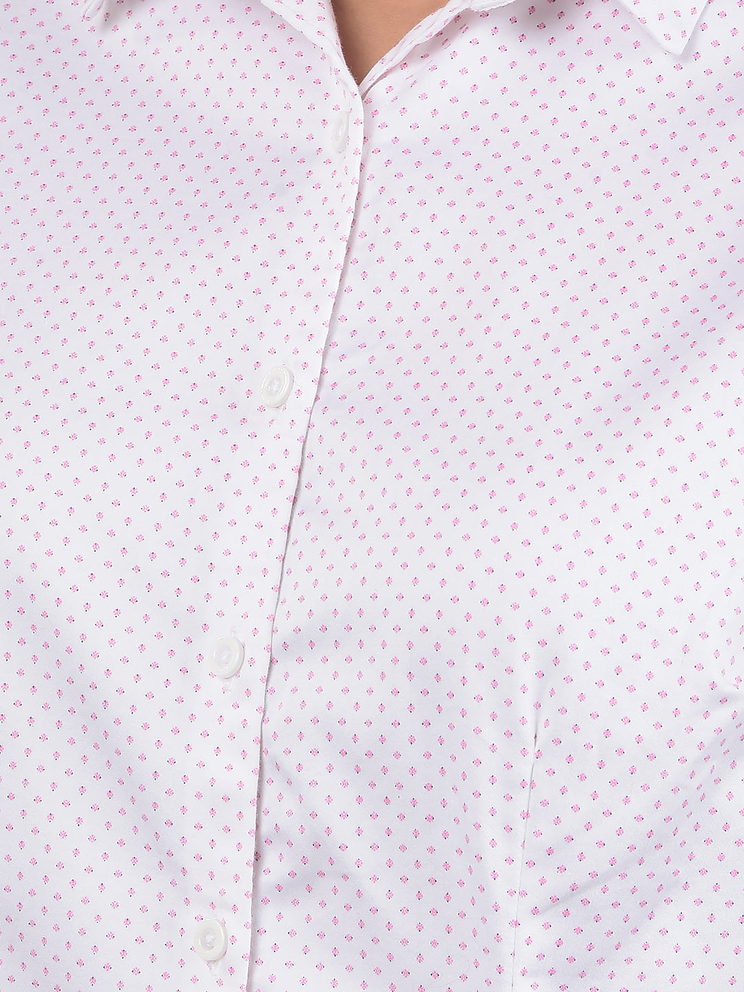 White Printed Shirt-Women Shirts-Crimsoune Club