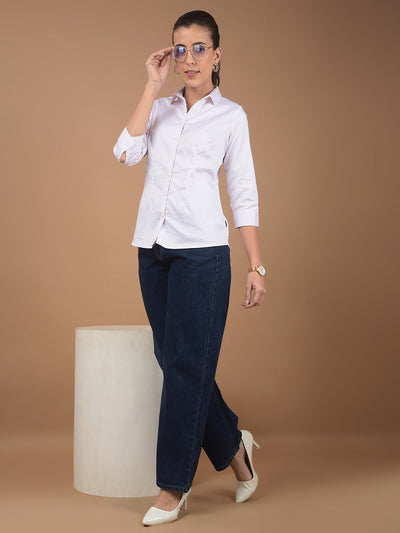 White Printed Shirt-Women Shirts-Crimsoune Club