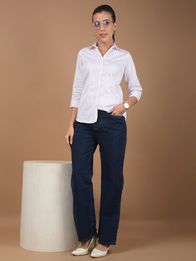 White Printed Shirt-Women Shirts-Crimsoune Club