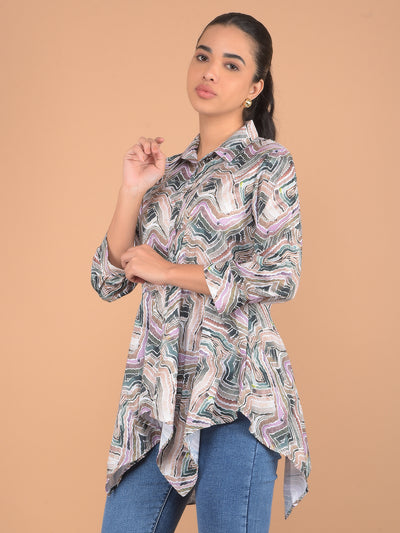 Multi-Color Printed Shirt-Women Shirts-Crimsoune Club