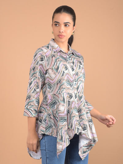 Multi-Color Printed Shirt-Women Shirts-Crimsoune Club