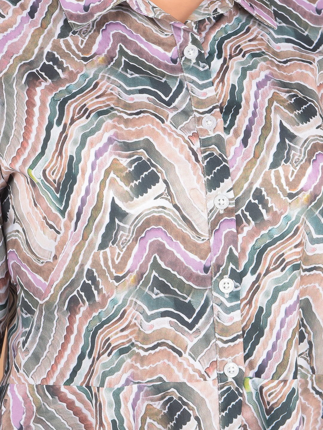 Multi-Color Printed Shirt-Women Shirts-Crimsoune Club